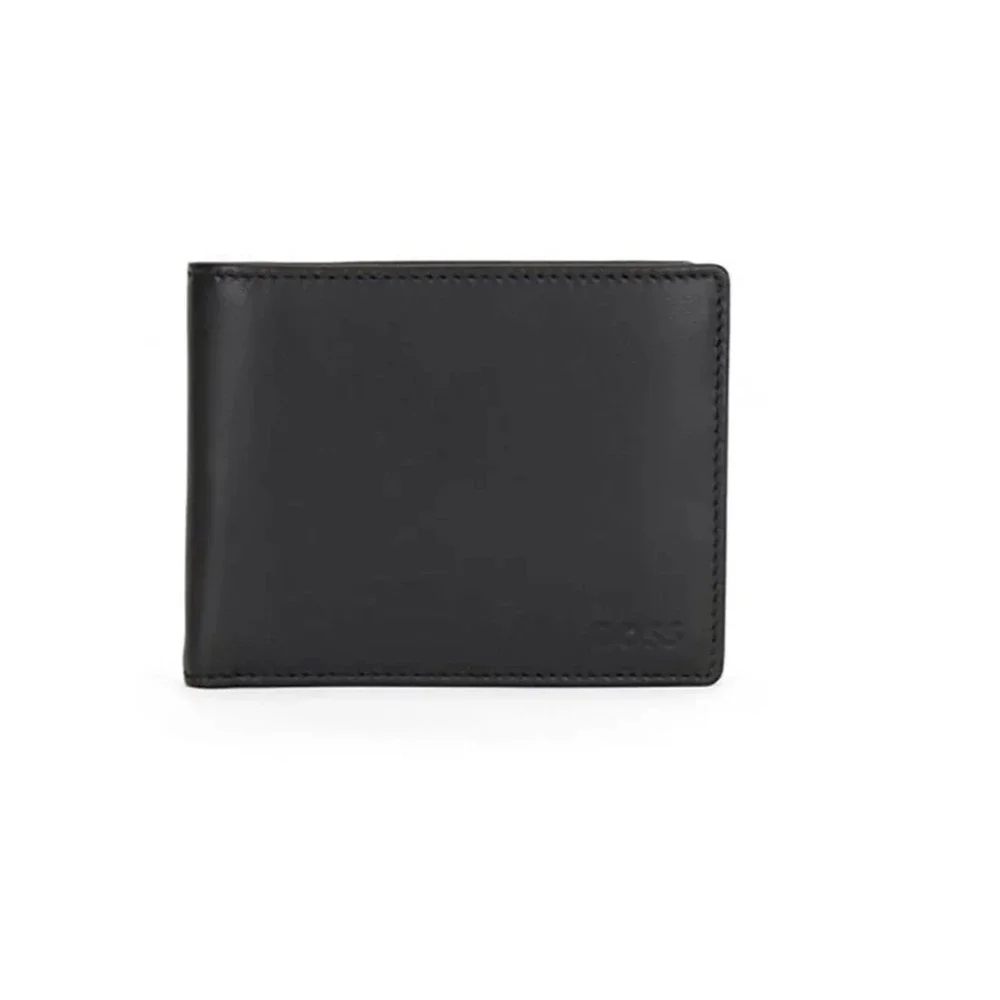 Hugo Boss BOSS Arezzo Black Leather Men's Wallet Bifold Trifold w/ Gift Box